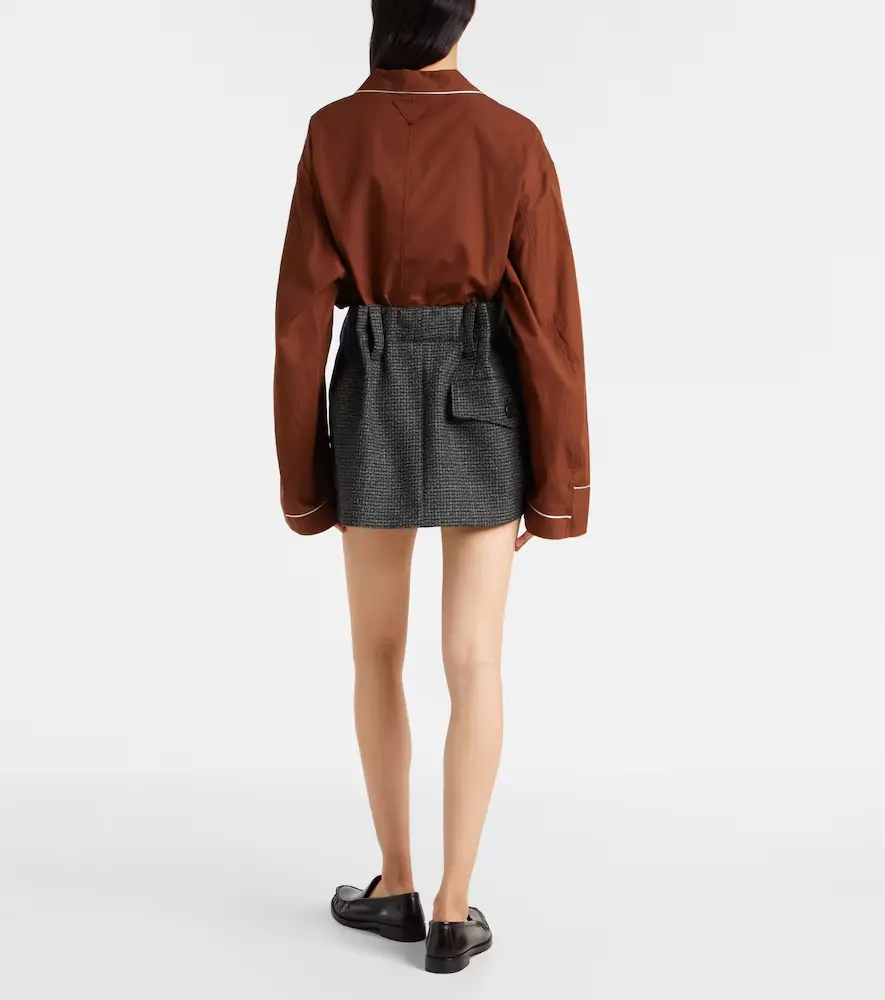 Prada Herringbone virgin wool miniskirt | Thumbnail 2 Prada Herringbone virgin wool miniskirt | Thumbnail 2