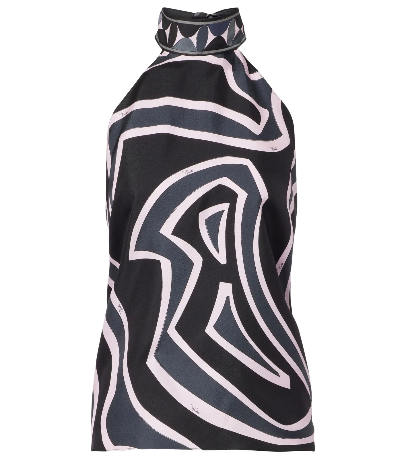 Iride halterneck silk twill top Iride halterneck silk twill top