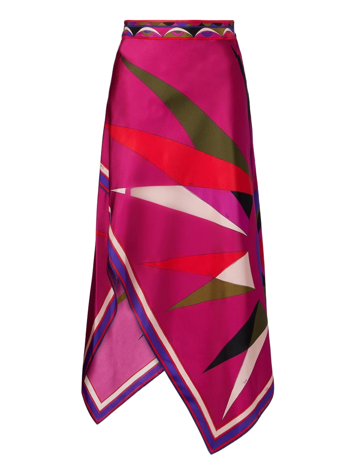 Hawaii asymmetric silk satin midi skirt Hawaii asymmetric silk satin midi skirt