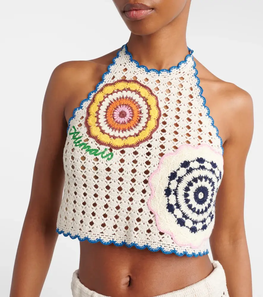 ALÉMAIS Elma crochet embroidered cotton crop top | Thumbnail 3 ALÉMAIS Elma crochet embroidered cotton crop top | Thumbnail 3