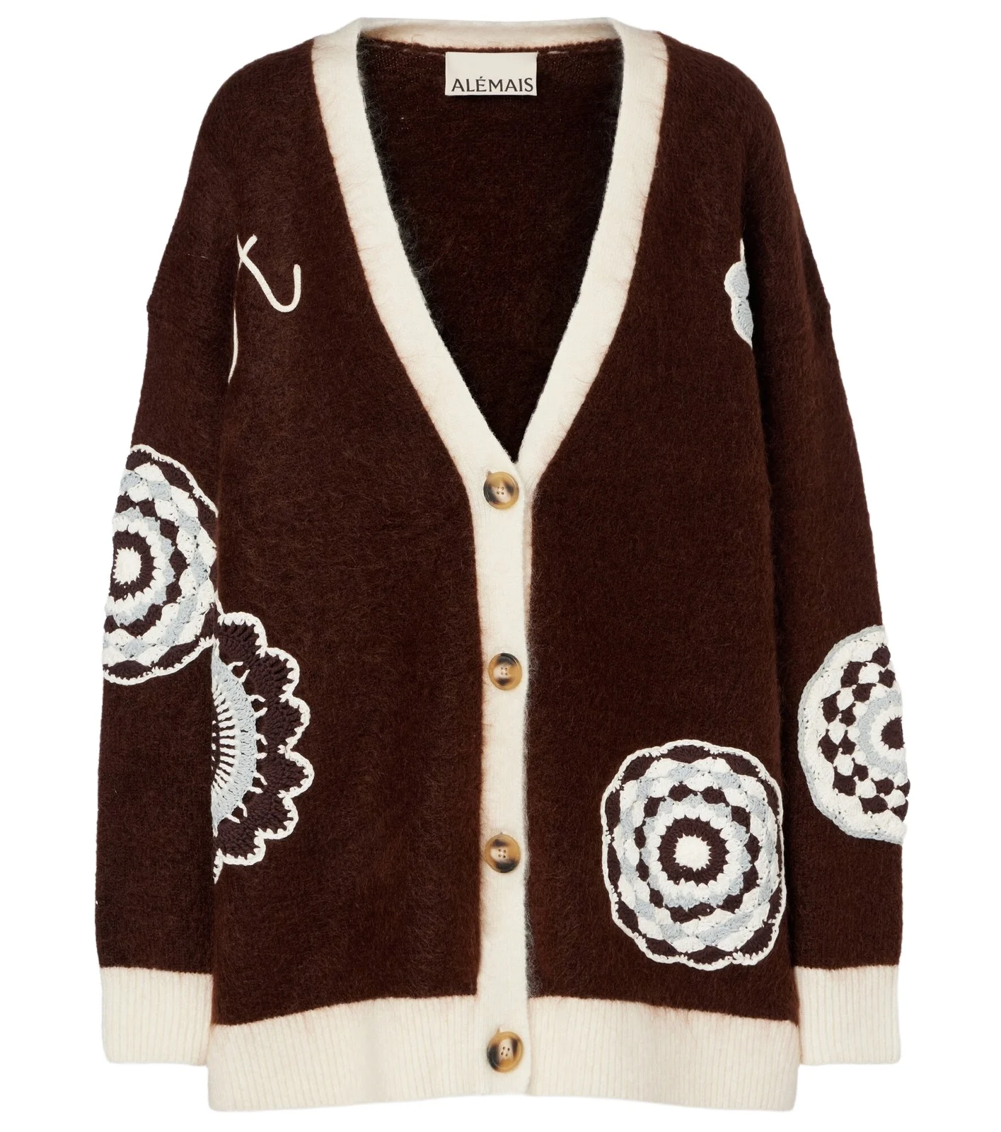 Crochet-trimmed cardigan Crochet-trimmed cardigan