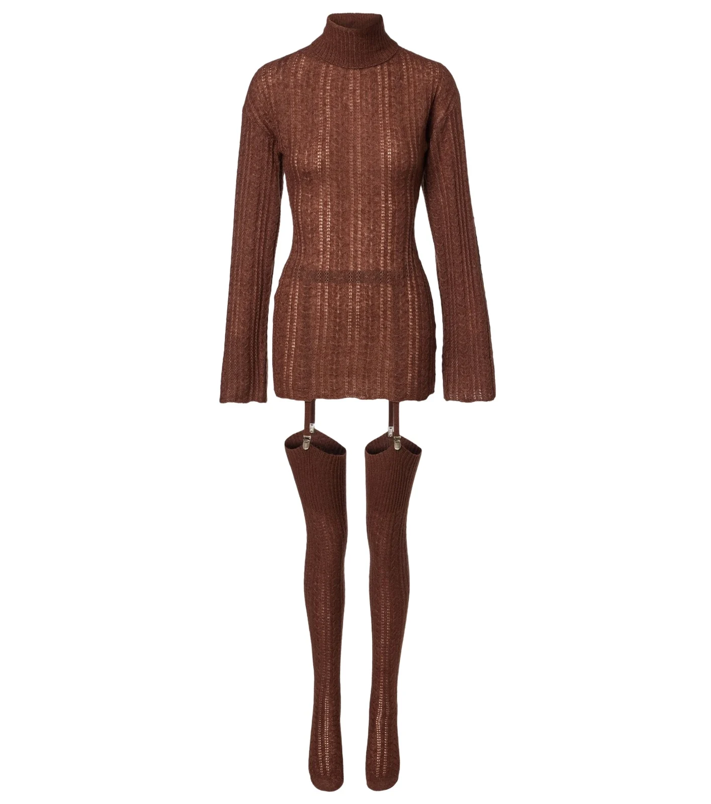 Cable-knit minidress and tights set Cable-knit minidress and tights set