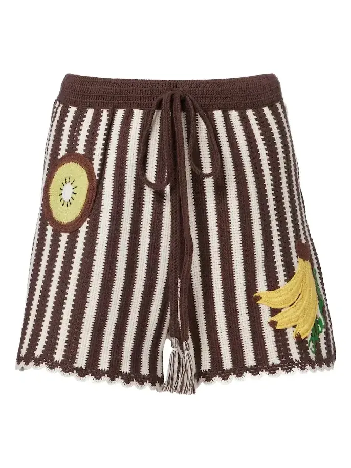 Alémais Sundae crochet embroidered cotton shorts Alémais Sundae crochet embroidered cotton shorts