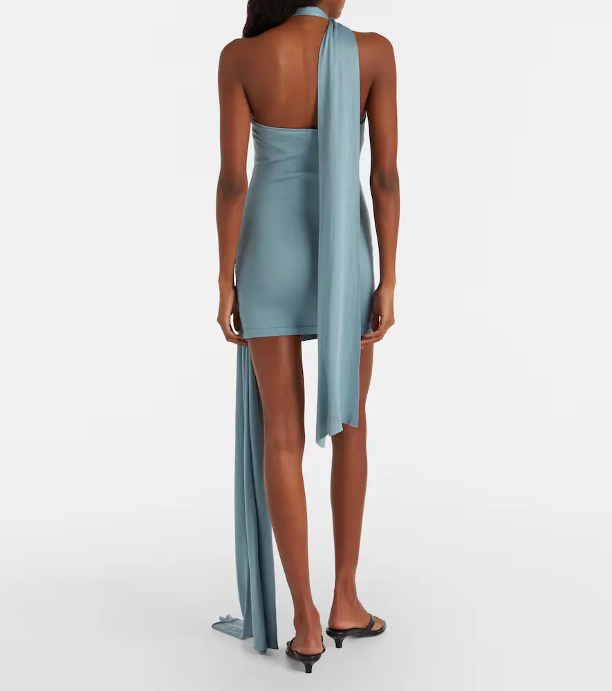 Aya Muse Scarf-detail silk-blend jersey minidress | Thumbnail 2