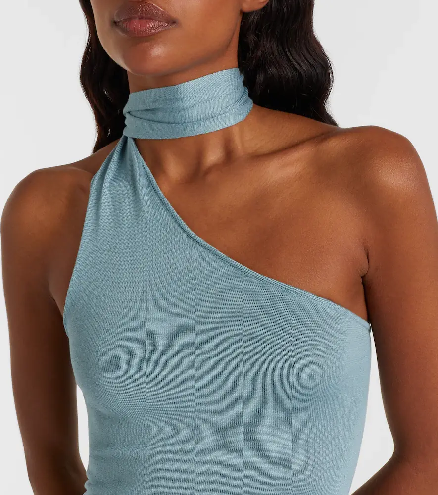 Aya Muse Scarf-detail silk-blend jersey minidress | Thumbnail 3
