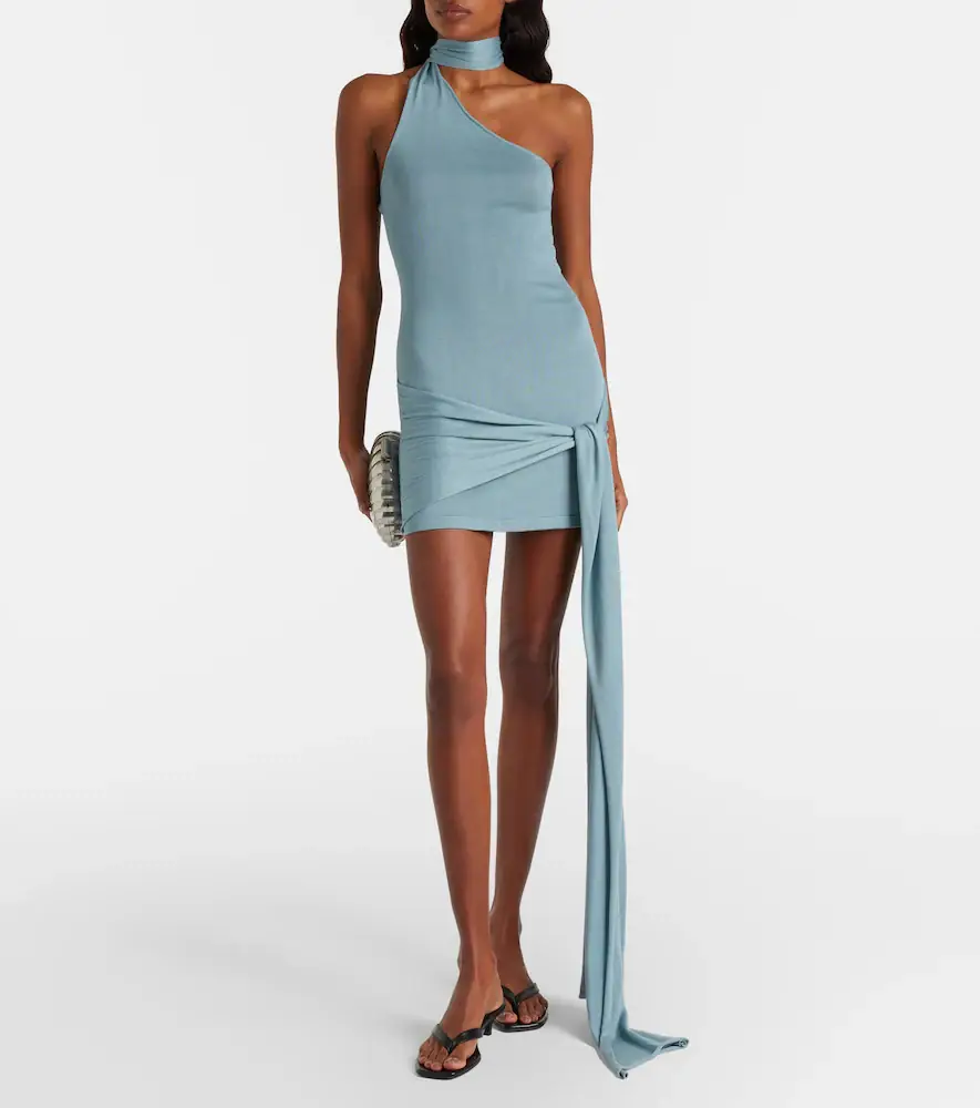Aya Muse Scarf-detail silk-blend jersey minidress | Thumbnail 4