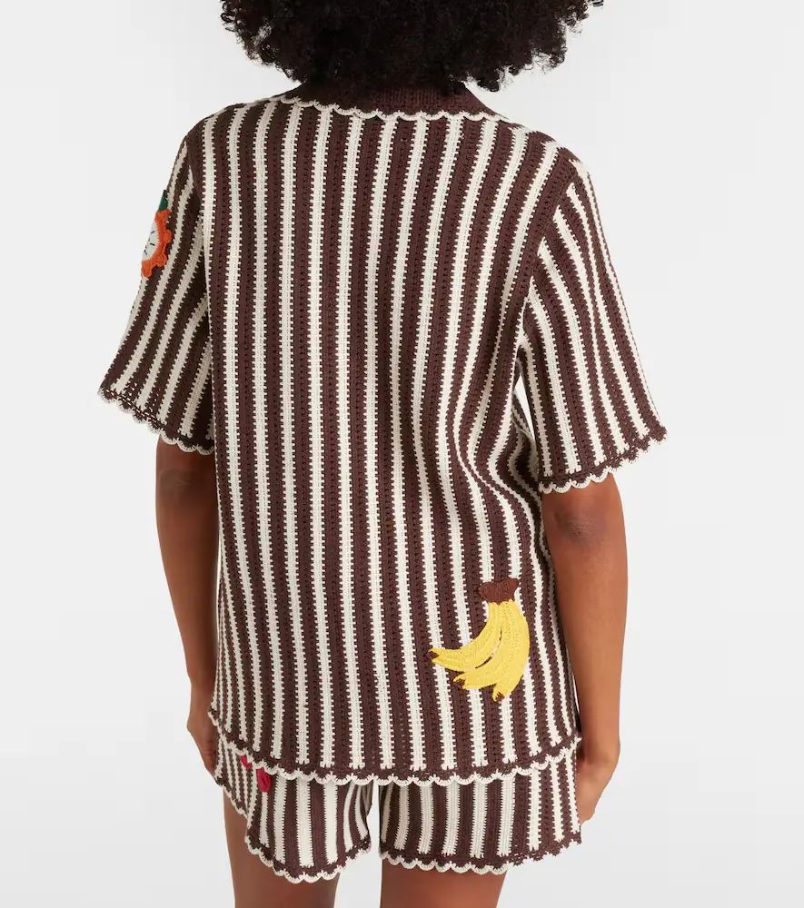 ALÉMAIS Alémais Sundae crochet cotton bowling shirt | Thumbnail 3
