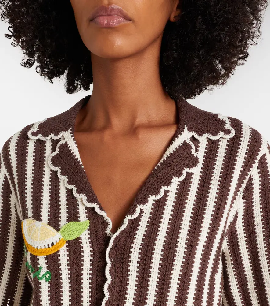 ALÉMAIS Alémais Sundae crochet cotton bowling shirt | Thumbnail 5