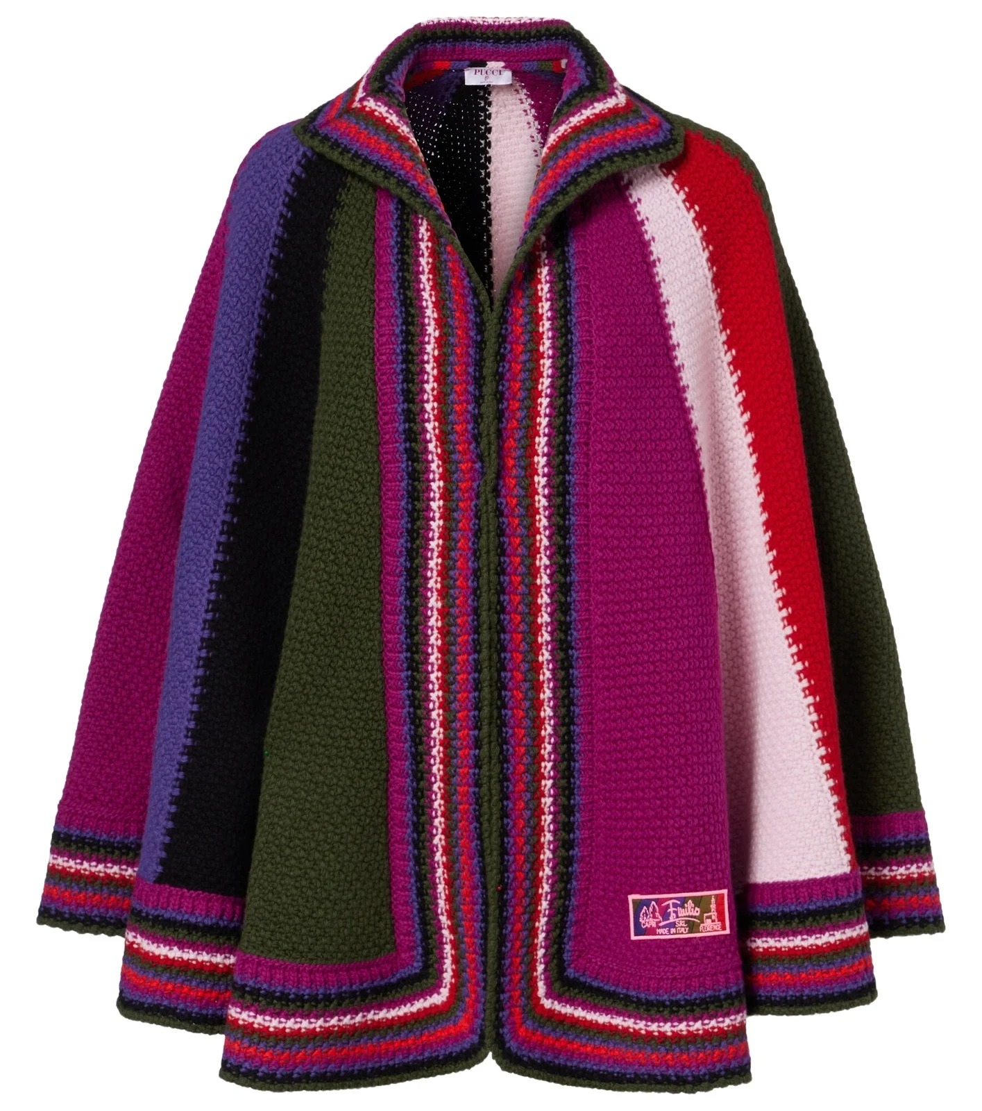 Colorblocked wool cape Colorblocked wool cape