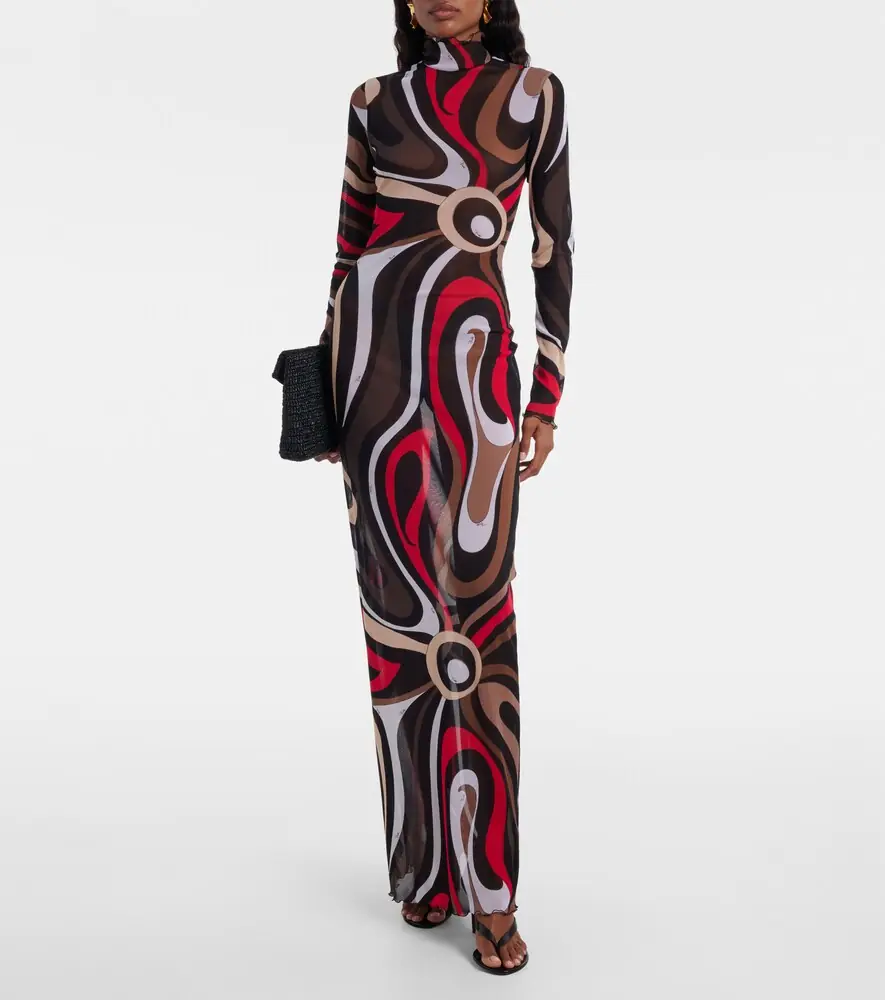 PUCCI Printed tulle-trimmed jersey maxi dress | Thumbnail 5 PUCCI Printed tulle-trimmed jersey maxi dress | Thumbnail 5