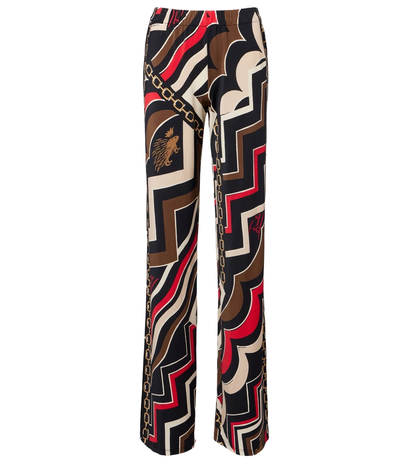 Printed jersey satin straight pants Printed jersey satin straight pants