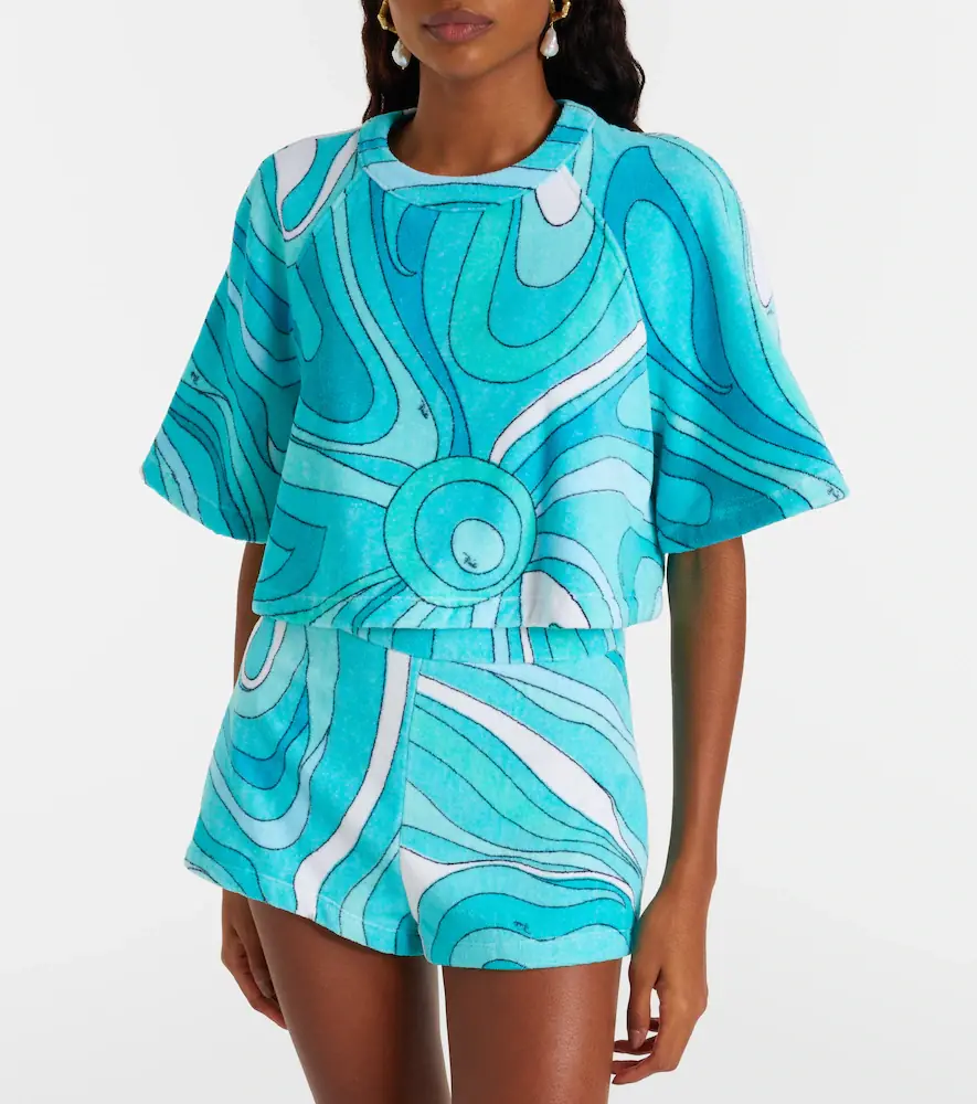 PUCCI Iride cotton terry crop top | Thumbnail 5