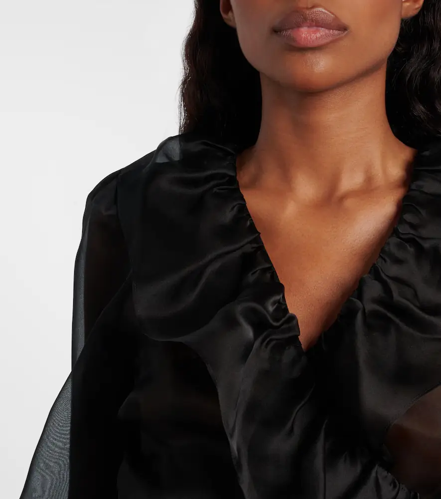 Rebecca Vallance Anjou sheer silk organza blouse | Thumbnail 3
