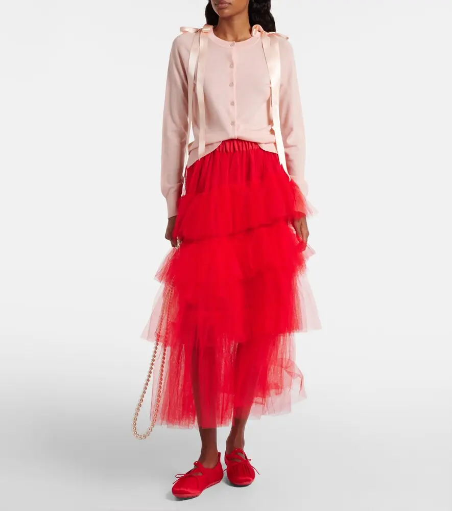 Simone Rocha Tiered tulle midi skirt | Thumbnail 2 Simone Rocha Tiered tulle midi skirt | Thumbnail 2