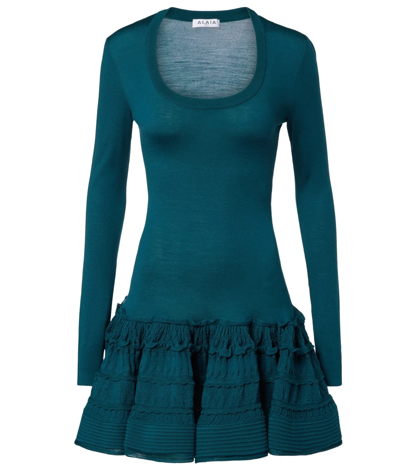ALAÏA Ruffled wool-blend minidress ALAÏA Ruffled wool-blend minidress