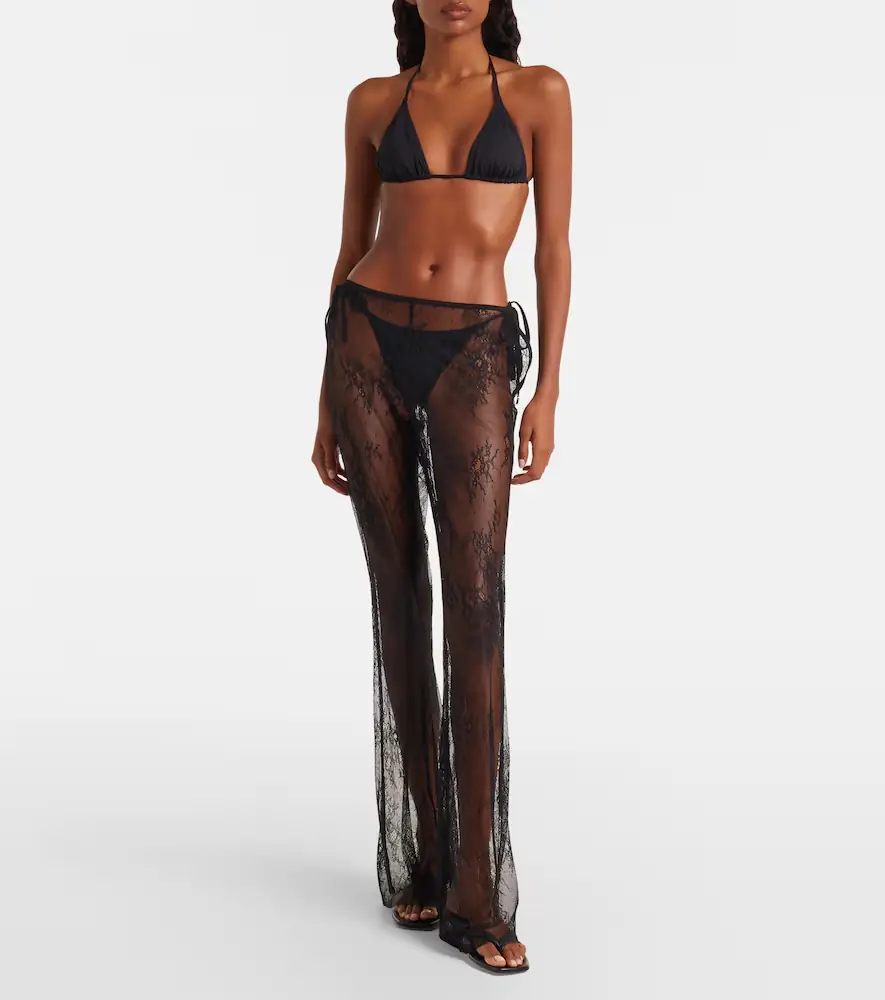 Bananhot Allen sheer lace wide-leg pants | Thumbnail 6