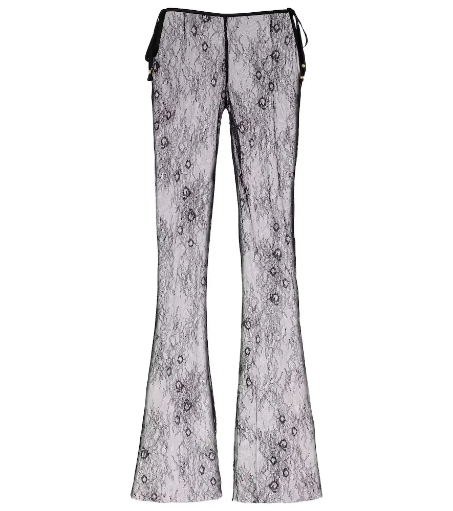Bananhot Allen sheer lace wide-leg pants