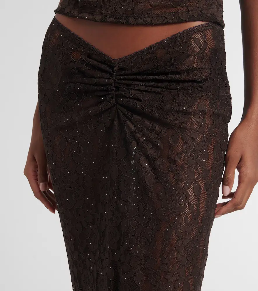 Bananhot Daisy floral lace maxi skirt | Thumbnail 2