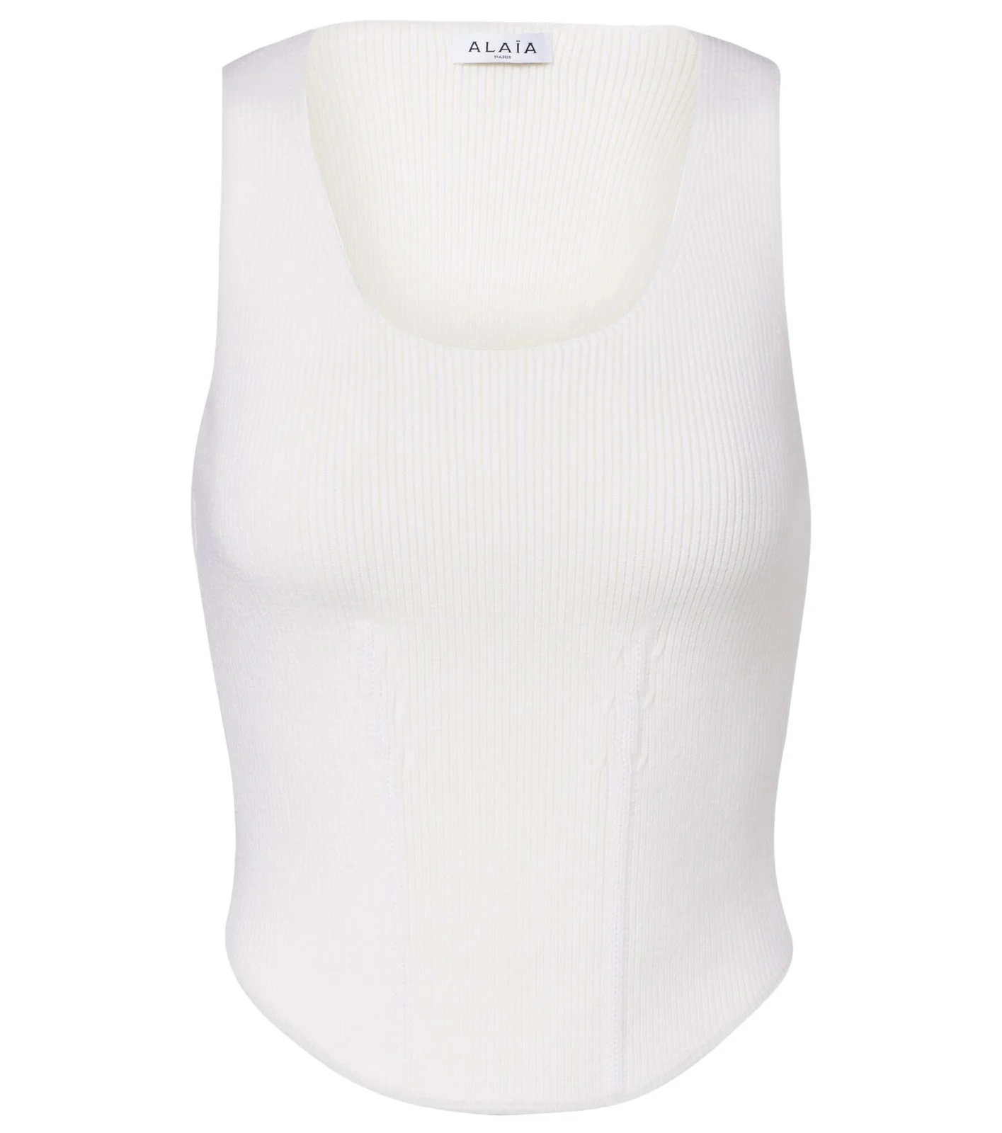 ALAÏA Ribbed-knit wool-blend bustier