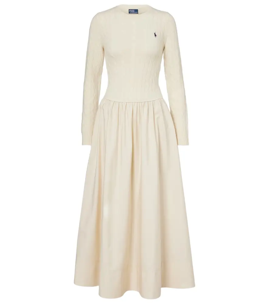 Polo Ralph Lauren Cotton and wool-blend maxi dress