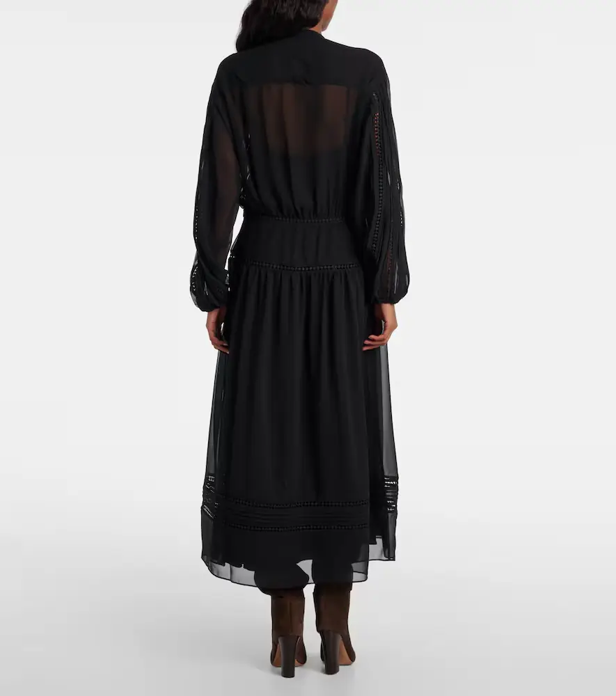 Polo Ralph Lauren Lace-trimmed georgette midi dress | Thumbnail 3 Polo Ralph Lauren Lace-trimmed georgette midi dress | Thumbnail 3