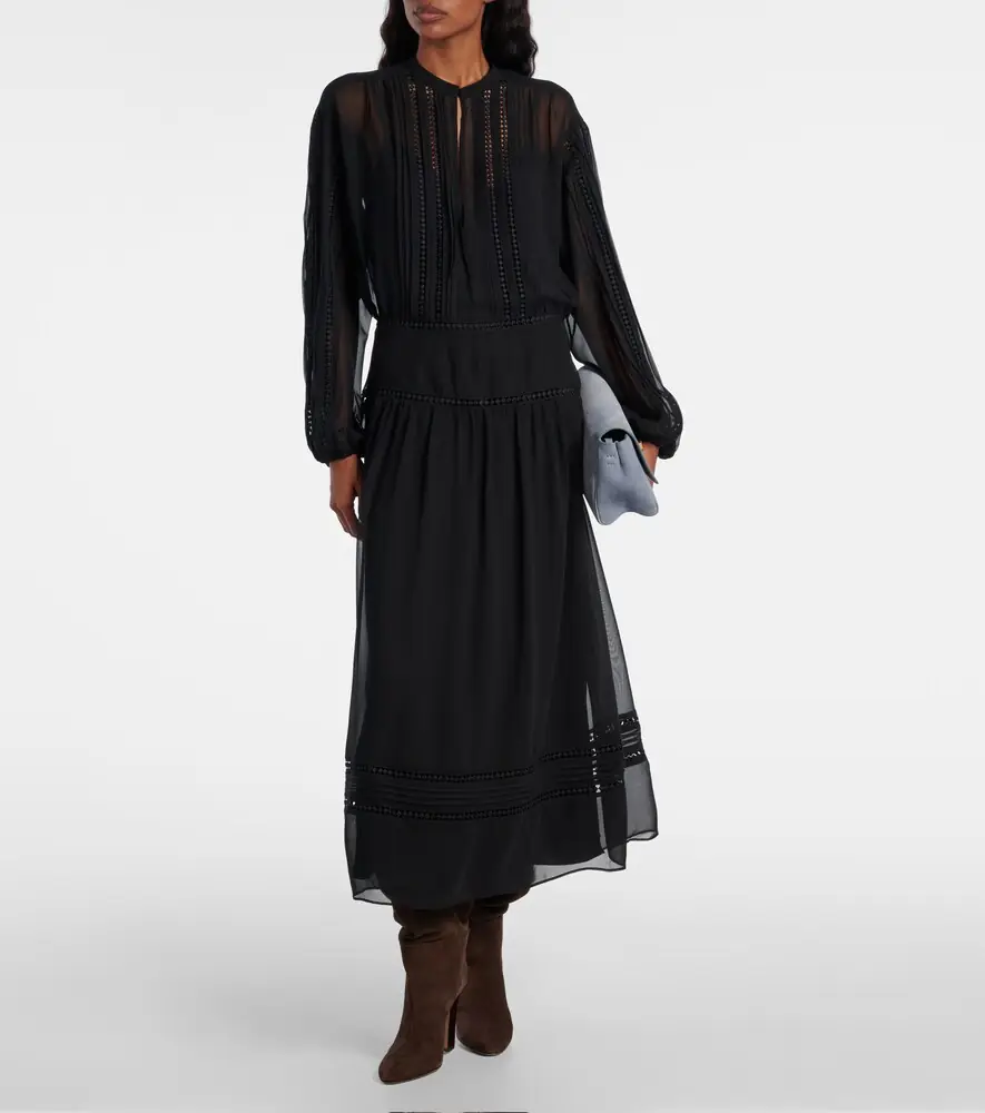 Polo Ralph Lauren Lace-trimmed georgette midi dress | Thumbnail 5 Polo Ralph Lauren Lace-trimmed georgette midi dress | Thumbnail 5