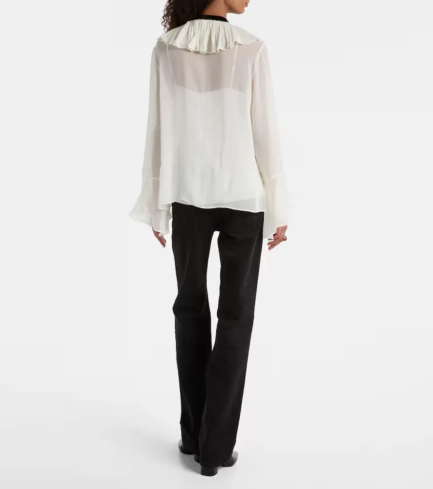 Polo Ralph Lauren Ruffled tie-front blouse | Thumbnail 3