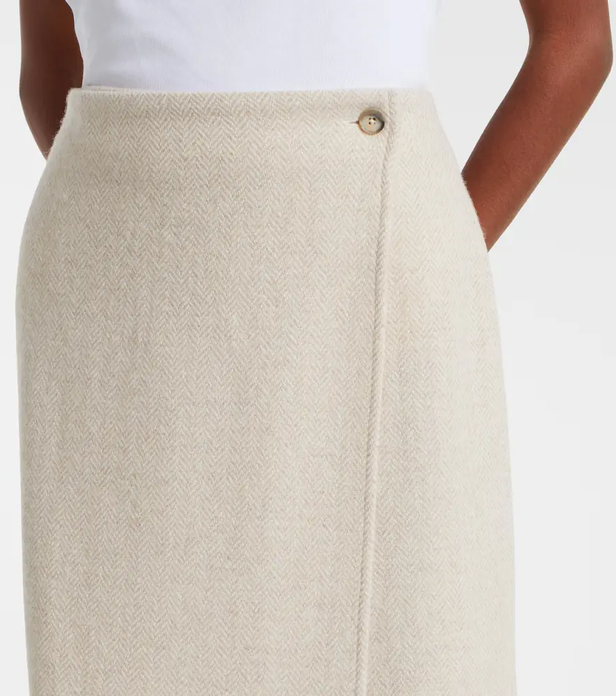 Polo Ralph Lauren Fringed herringbone wool-blend wrap skirt | Thumbnail 4 Polo Ralph Lauren Fringed herringbone wool-blend wrap skirt | Thumbnail 4