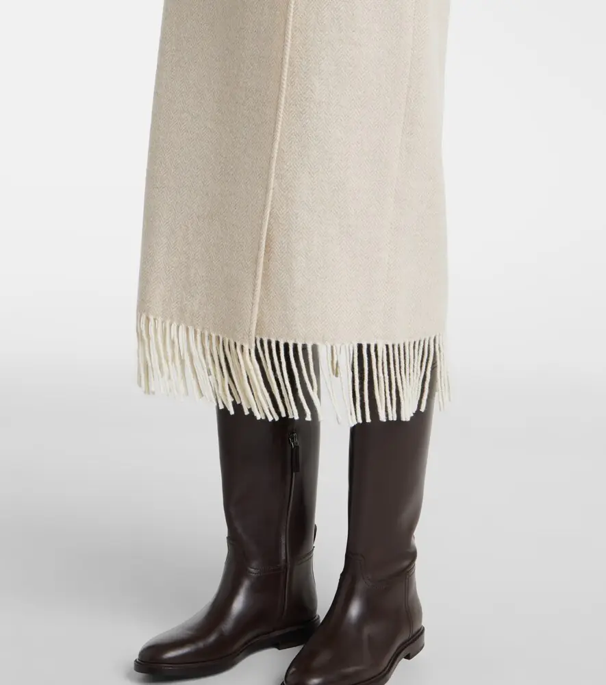Polo Ralph Lauren Fringed herringbone wool-blend wrap skirt | Thumbnail 5 Polo Ralph Lauren Fringed herringbone wool-blend wrap skirt | Thumbnail 5