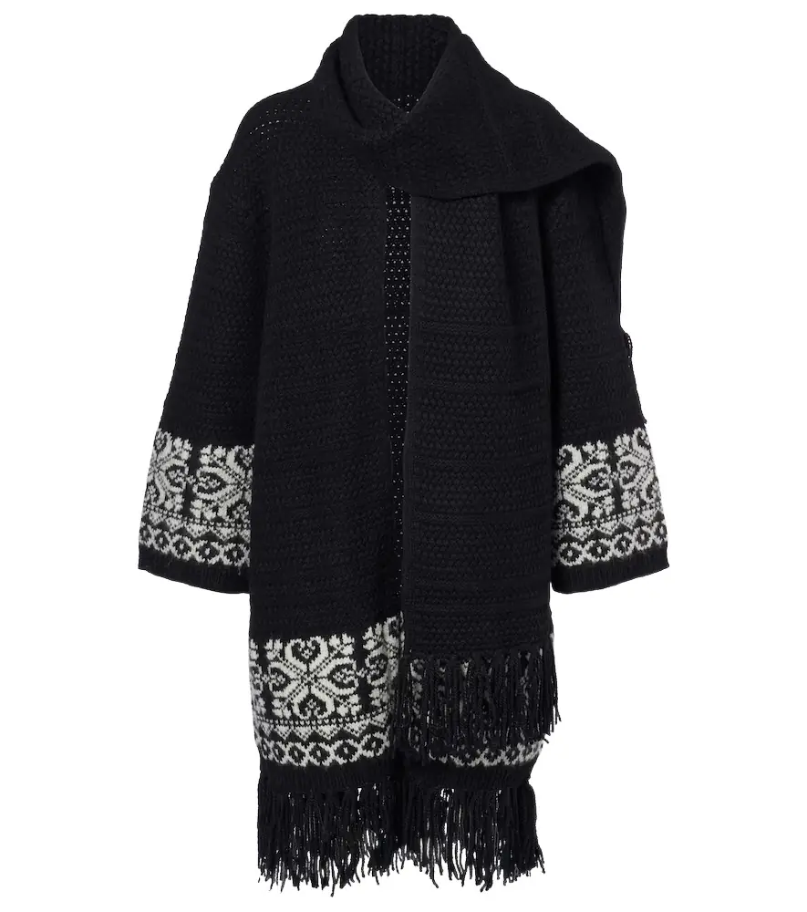 Polo Ralph Lauren Jacquard wool-blend wrap cardigan
