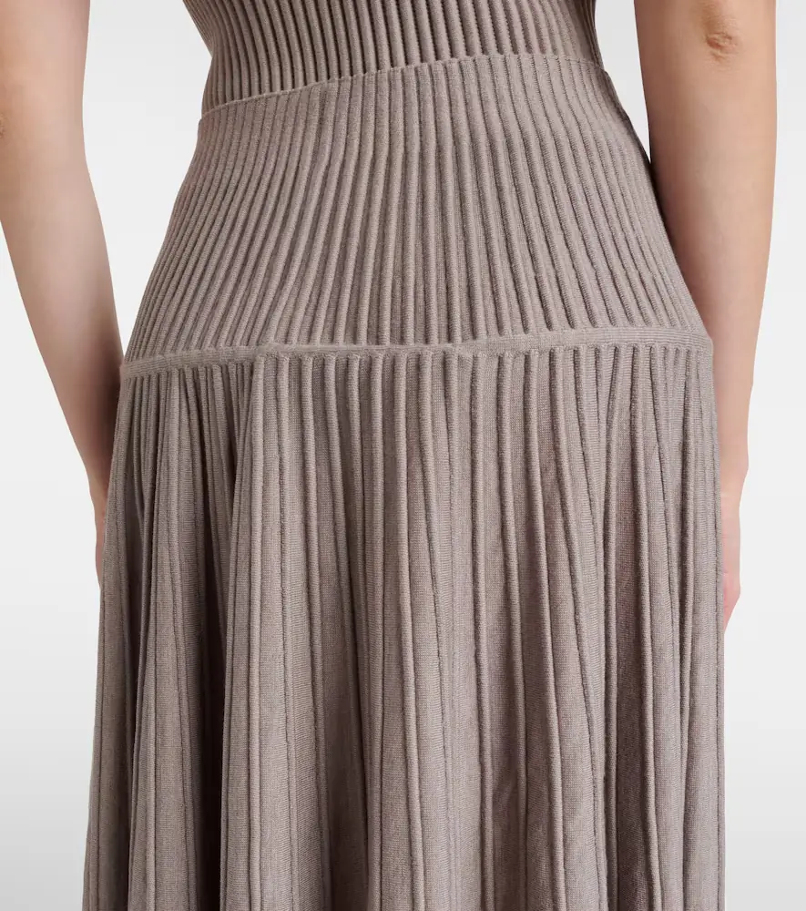 ALAÏA ALAÏA Pleated wool-blend midi skirt | Thumbnail 2 ALAÏA ALAÏA Pleated wool-blend midi skirt | Thumbnail 2