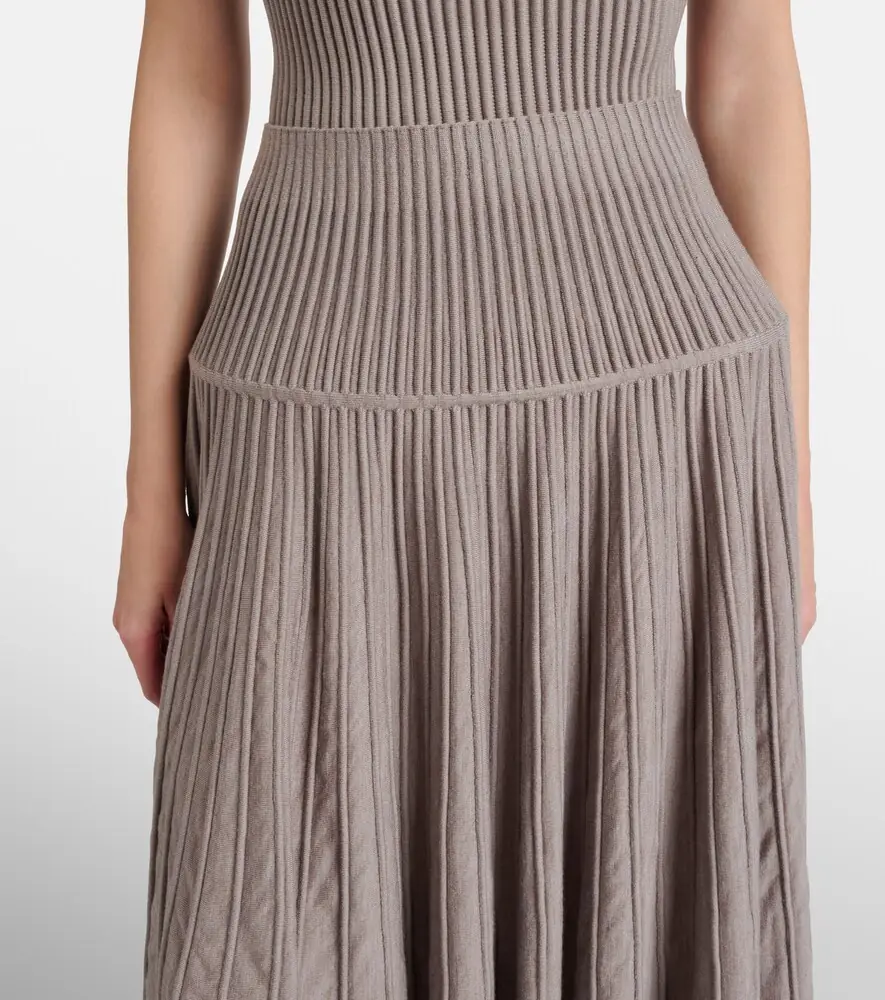 ALAÏA ALAÏA Pleated wool-blend midi skirt | Thumbnail 3 ALAÏA ALAÏA Pleated wool-blend midi skirt | Thumbnail 3