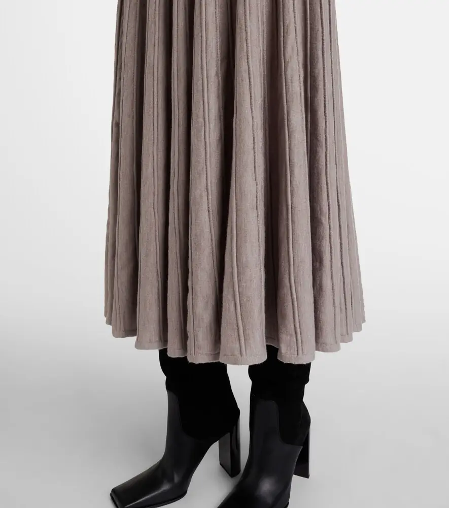 ALAÏA ALAÏA Pleated wool-blend midi skirt | Thumbnail 4 ALAÏA ALAÏA Pleated wool-blend midi skirt | Thumbnail 4