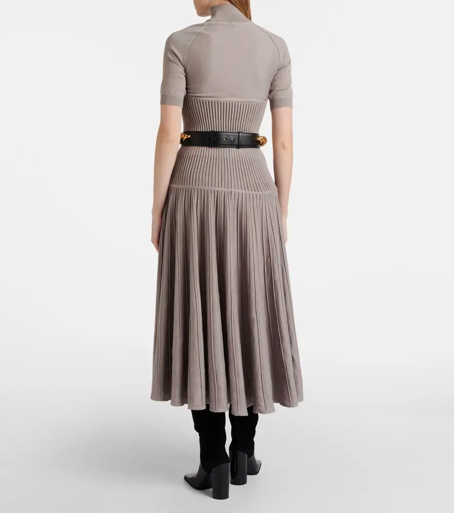 ALAÏA ALAÏA Pleated wool-blend midi skirt | Thumbnail 5 ALAÏA ALAÏA Pleated wool-blend midi skirt | Thumbnail 5