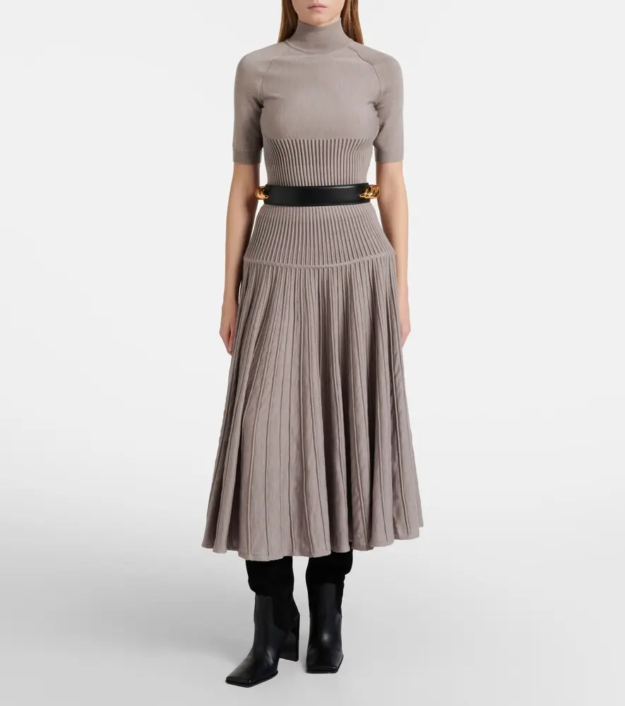 ALAÏA ALAÏA Pleated wool-blend midi skirt | Thumbnail 6 ALAÏA ALAÏA Pleated wool-blend midi skirt | Thumbnail 6
