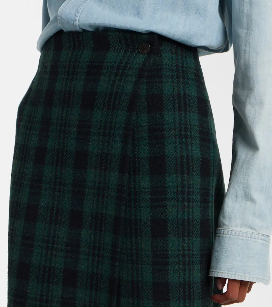 Polo Ralph Lauren Checked fringed wool-blend wrap skirt | Thumbnail 2 Polo Ralph Lauren Checked fringed wool-blend wrap skirt | Thumbnail 2