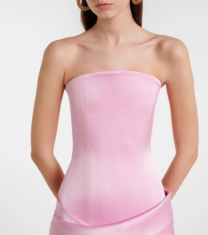 Alex Perry Draped satin crêpe bustier dress | Thumbnail 2 Alex Perry Draped satin crêpe bustier dress | Thumbnail 2