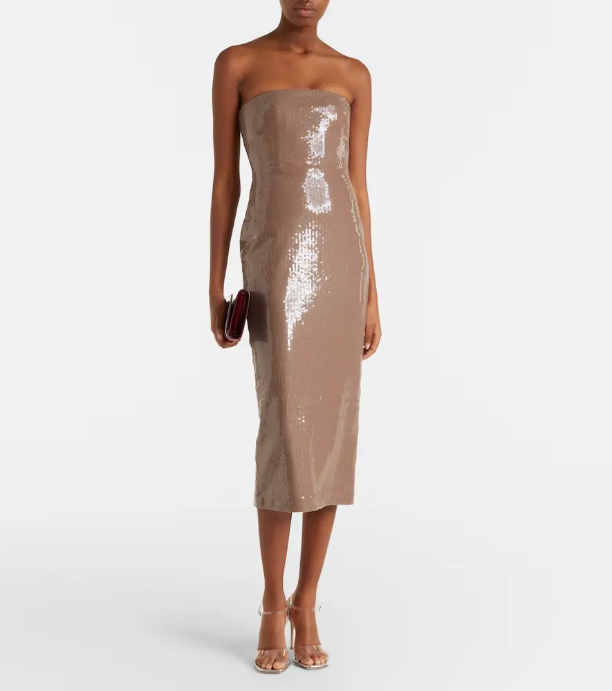Alex Perry Sequined strapless midi dress | Thumbnail 2 Alex Perry Sequined strapless midi dress | Thumbnail 2