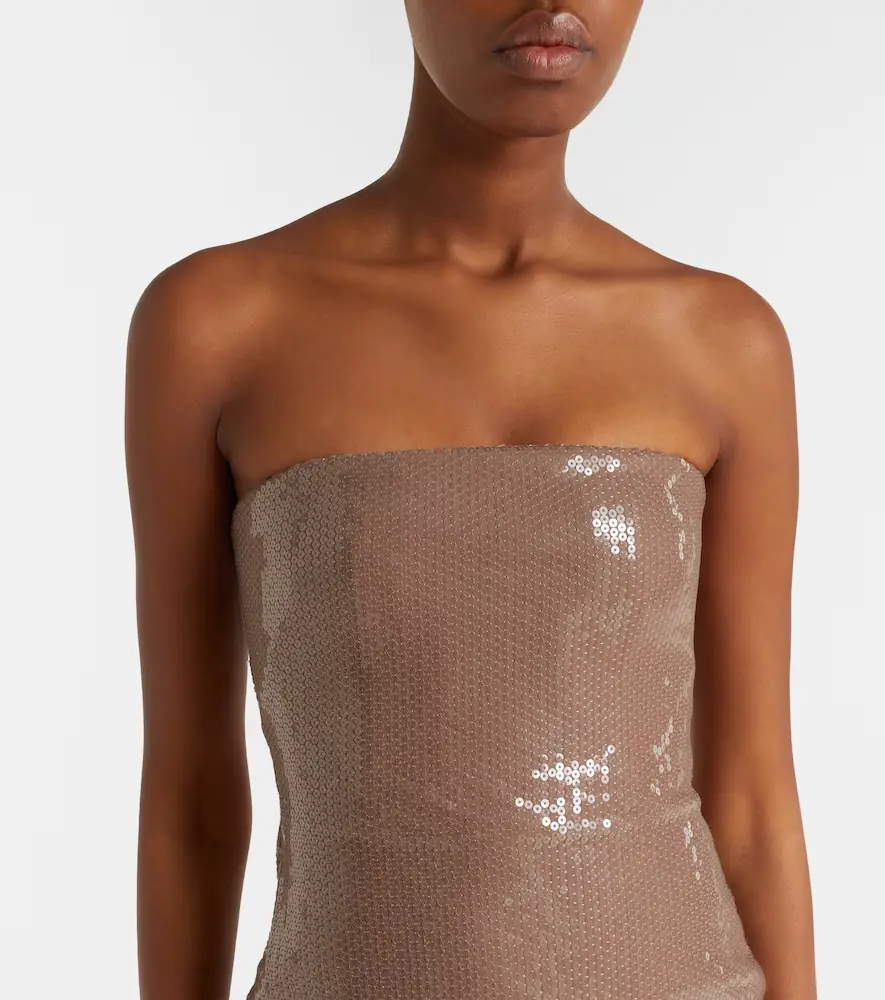 Alex Perry Sequined strapless midi dress | Thumbnail 3 Alex Perry Sequined strapless midi dress | Thumbnail 3