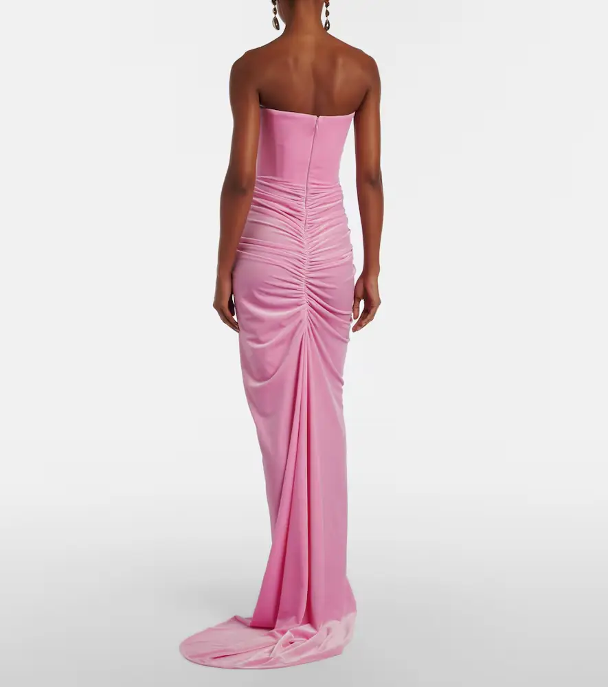 Alex Perry Ruched velvet bustier gown | Thumbnail 3 Alex Perry Ruched velvet bustier gown | Thumbnail 3