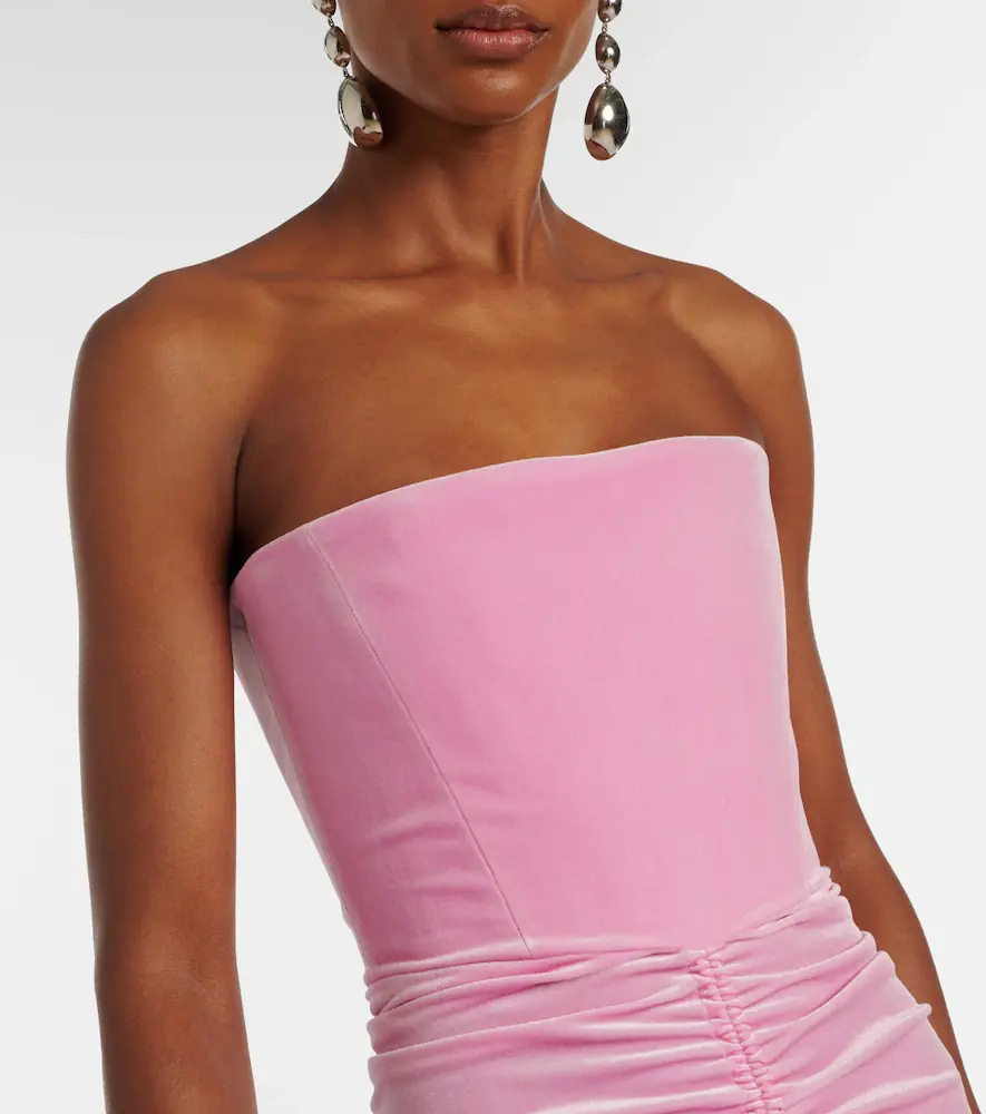 Alex Perry Ruched velvet bustier gown | Thumbnail 5 Alex Perry Ruched velvet bustier gown | Thumbnail 5
