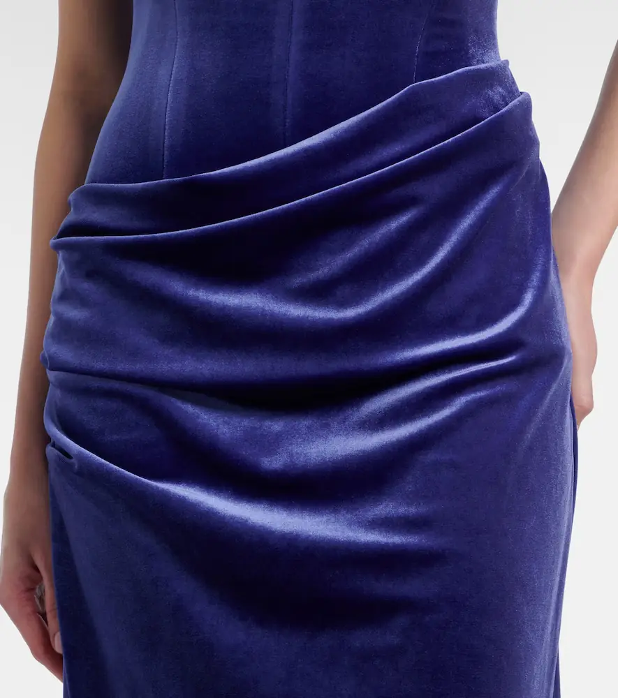 Alex Perry Draped velvet bustier gown | Thumbnail 2