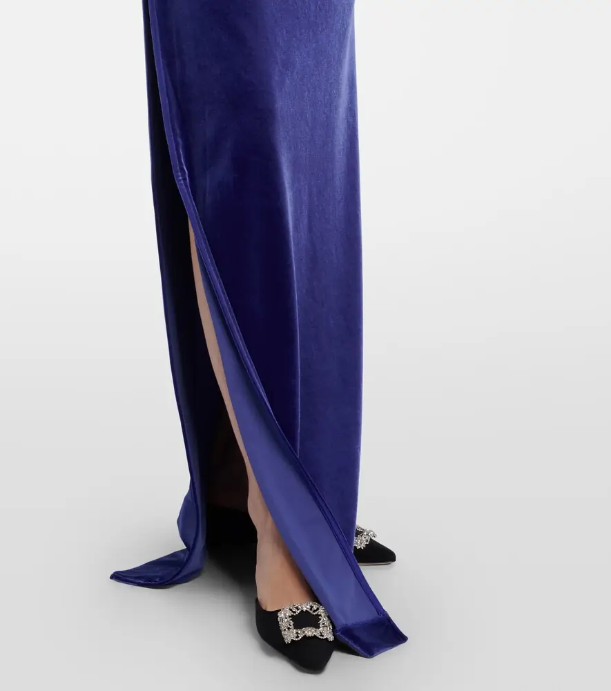 Alex Perry Draped velvet bustier gown | Thumbnail 6