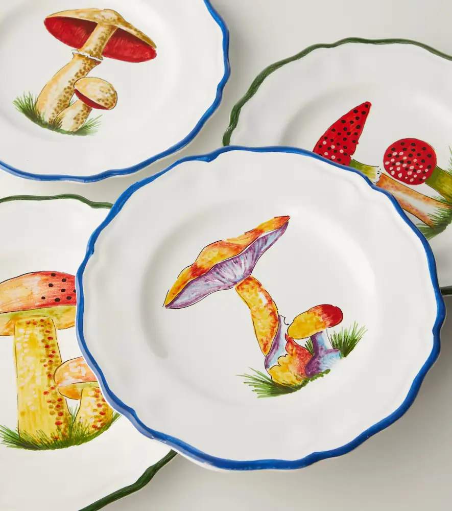 LES OTTOMANS Mushroom set of 4 ceramic side plates | Thumbnail 2