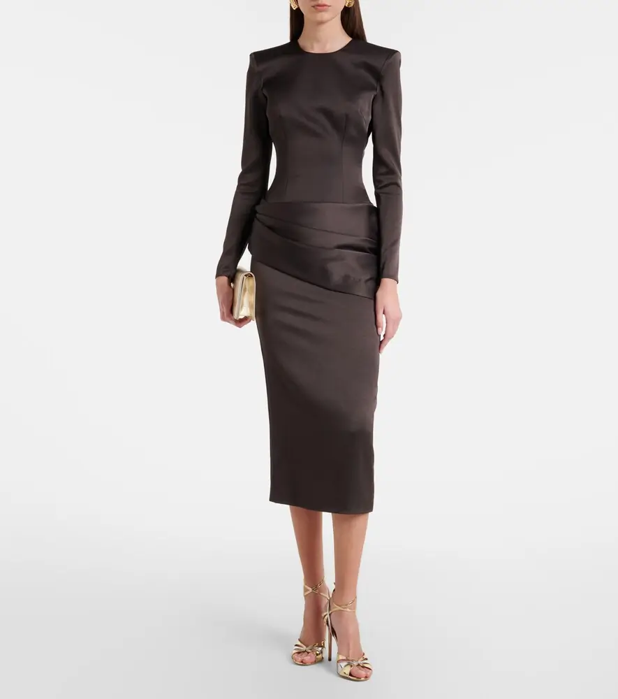 Alex Perry Draped satin crêpe cocktail dress | Thumbnail 2 Alex Perry Draped satin crêpe cocktail dress | Thumbnail 2