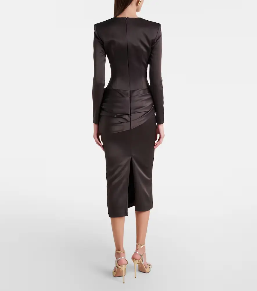Alex Perry Draped satin crêpe cocktail dress | Thumbnail 4 Alex Perry Draped satin crêpe cocktail dress | Thumbnail 4