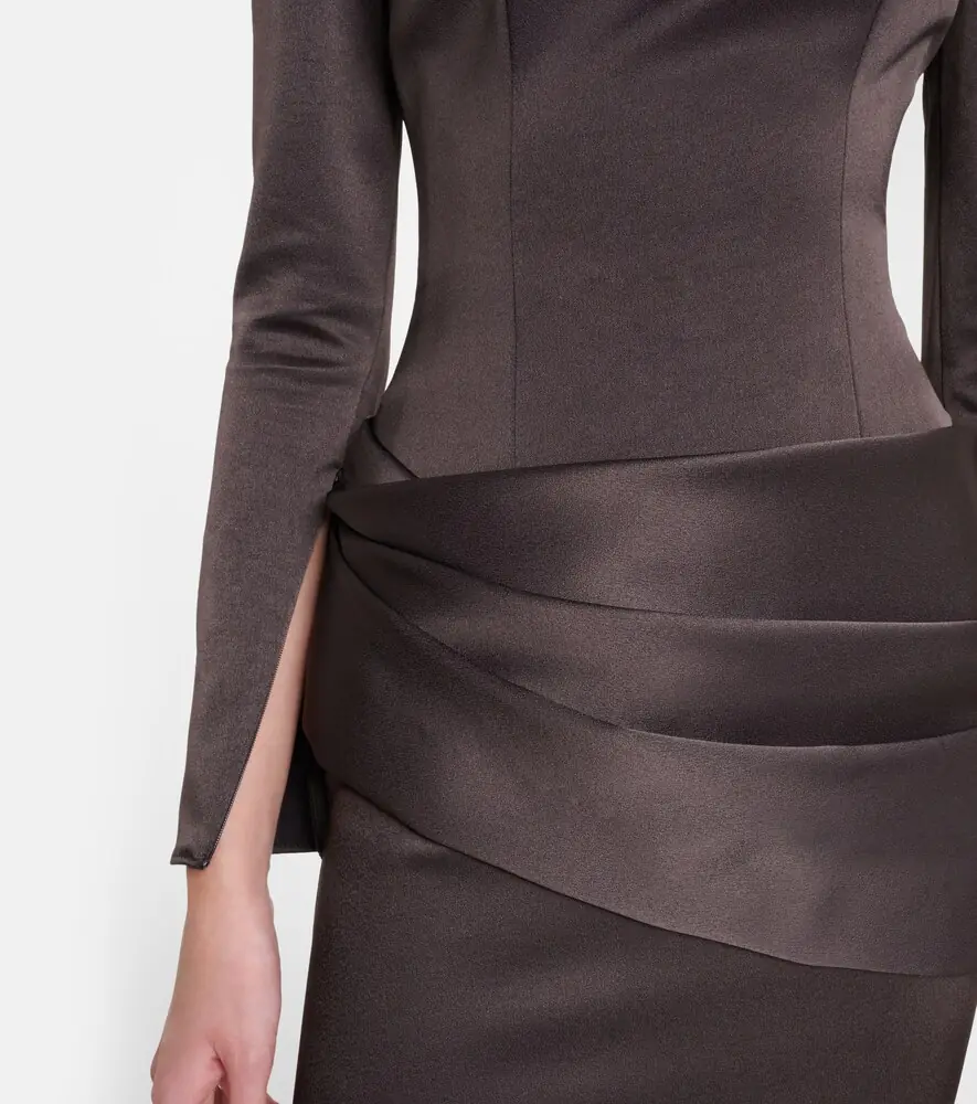 Alex Perry Draped satin crêpe cocktail dress | Thumbnail 6 Alex Perry Draped satin crêpe cocktail dress | Thumbnail 6