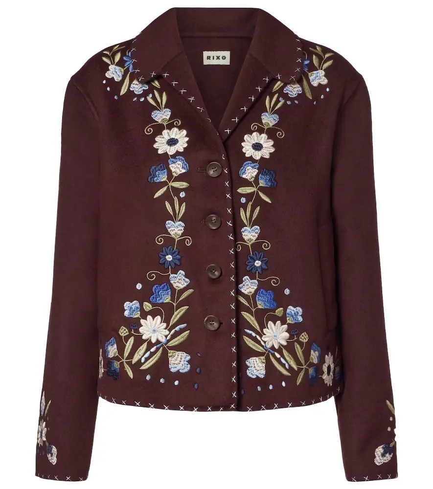 Rixo Jude embroidered wool-blend jacket | Image 1 Rixo Jude embroidered wool-blend jacket | Image 1