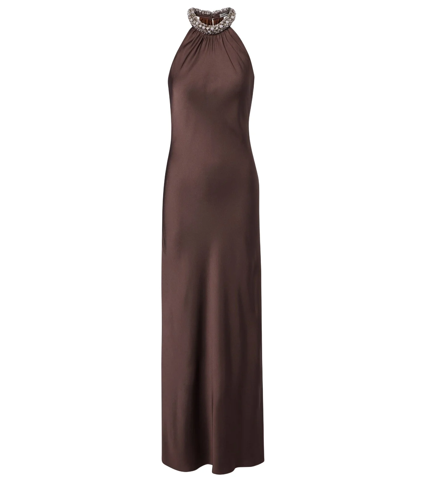 Embellished satin gown