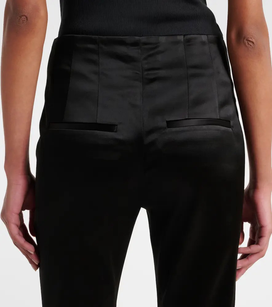 Veronica Beard Stila cropped high-rise satin slim pants | Thumbnail 3 Veronica Beard Stila cropped high-rise satin slim pants | Thumbnail 3